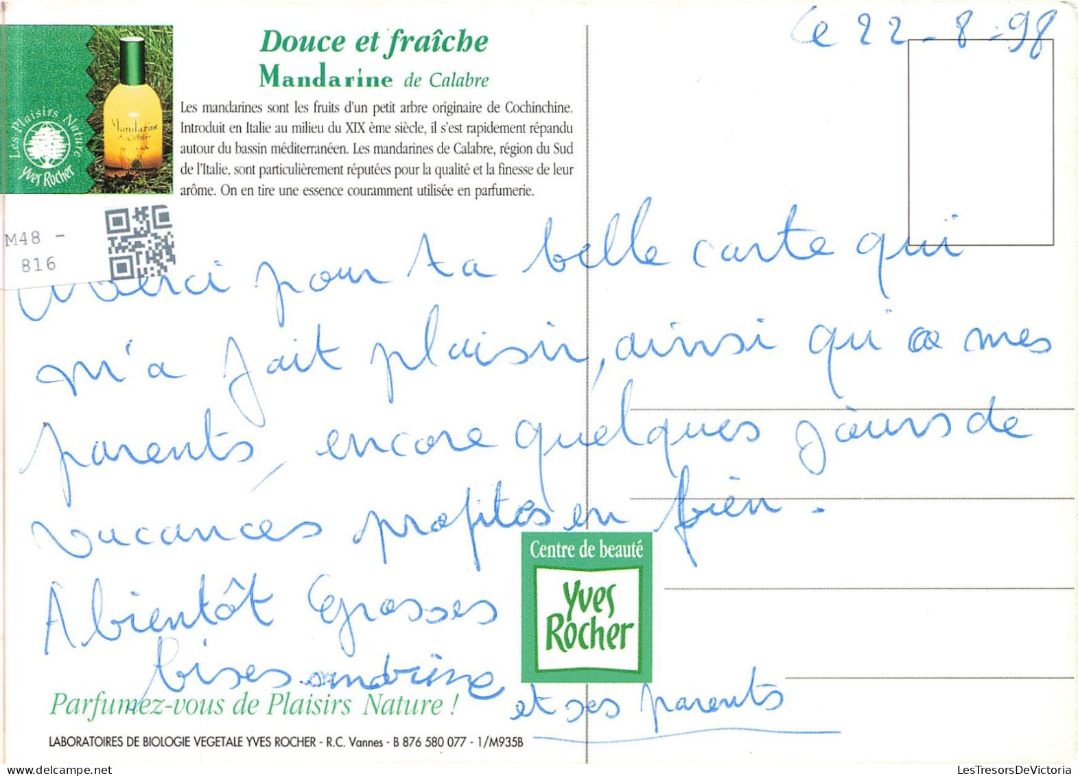 FLEURS - PLANTES & ARBRES - Mandarine De Calabre - Fraîcheur Pétillante Et Acidulée - Carte Postale - Autres & Non Classés