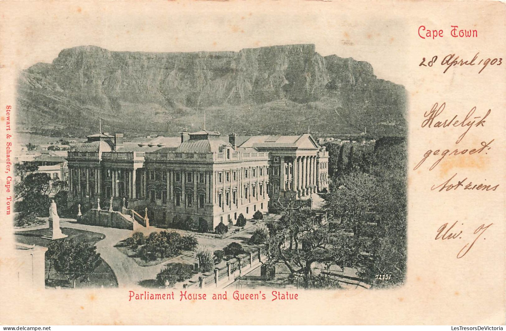 ROYAUME-UNI - Parliament House And Queen's Statues - Cape Town - Carte Postale Ancienne - Houses Of Parliament