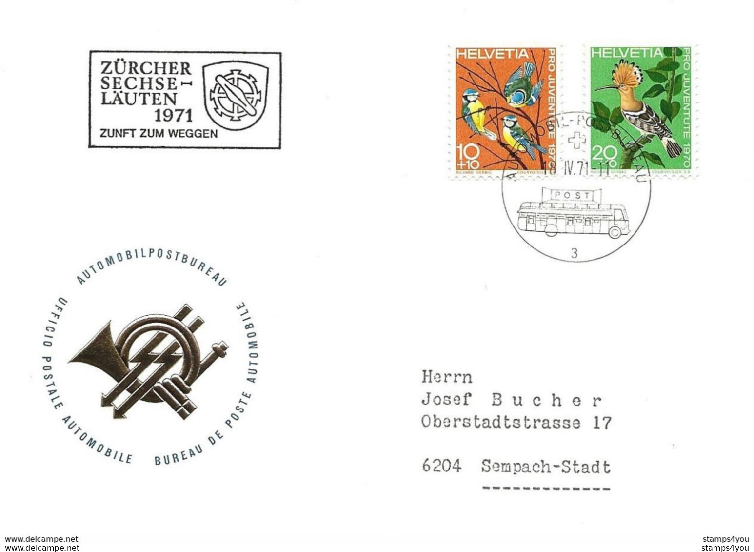 270 - 78 - Enveloppe Avec Oblit Spéciale "Zürcher Sechseläuten 1971" - Marcophilie