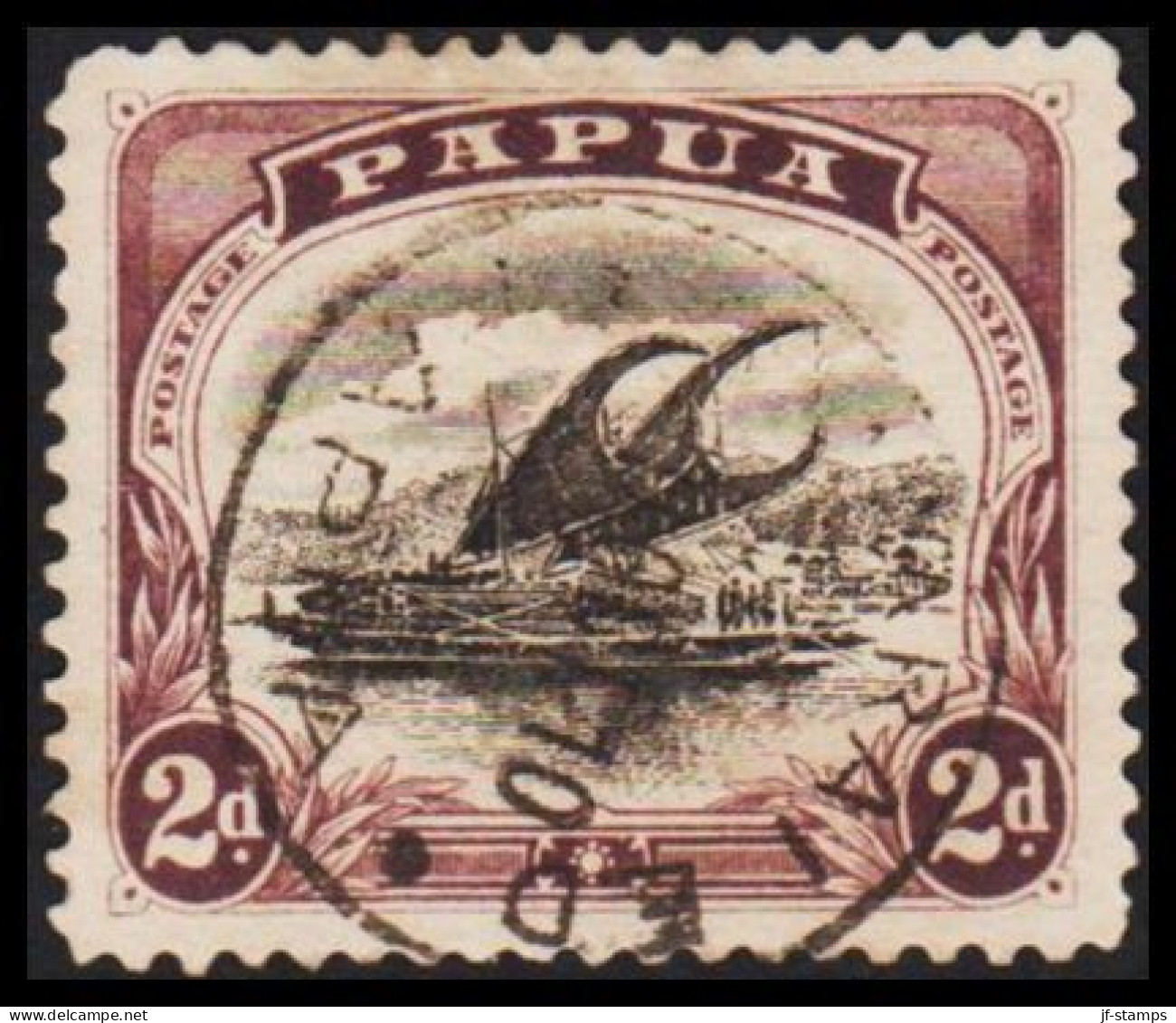 1907-1910. PAPUA. Lakatoi.  2 D. Perforated 11 And With Laying Watermark.  (Michel 27 YA) - JF543842 - Papua New Guinea