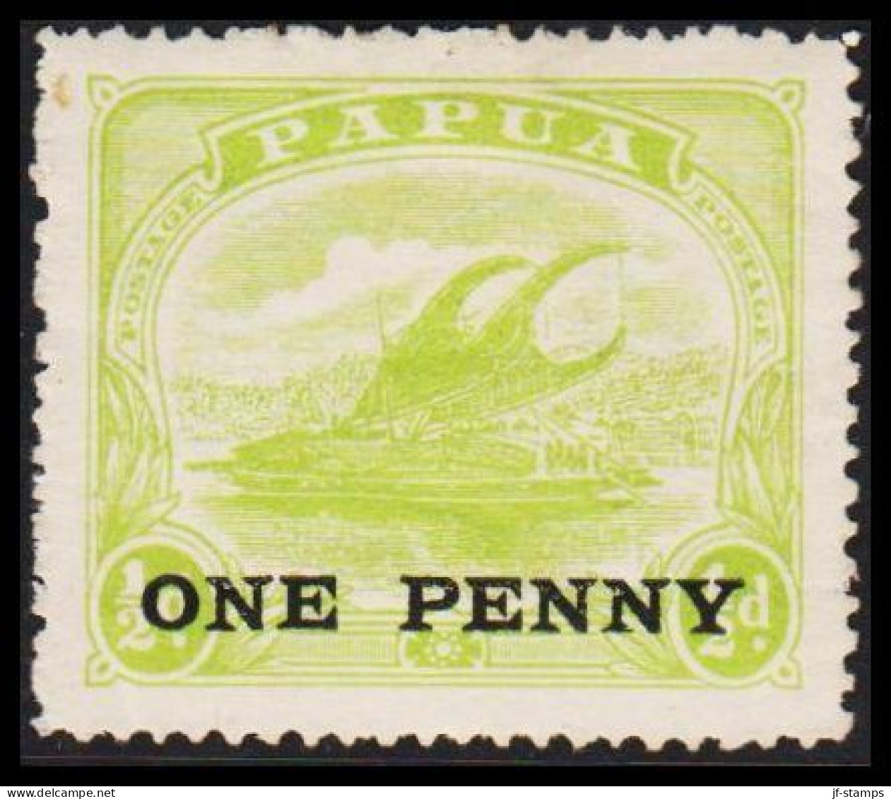 1917. PAPUA. Lakatoi.  ONE PENNY Overprint On ½ D. Hinged. (Michel 63) - JF543859 - Papua New Guinea