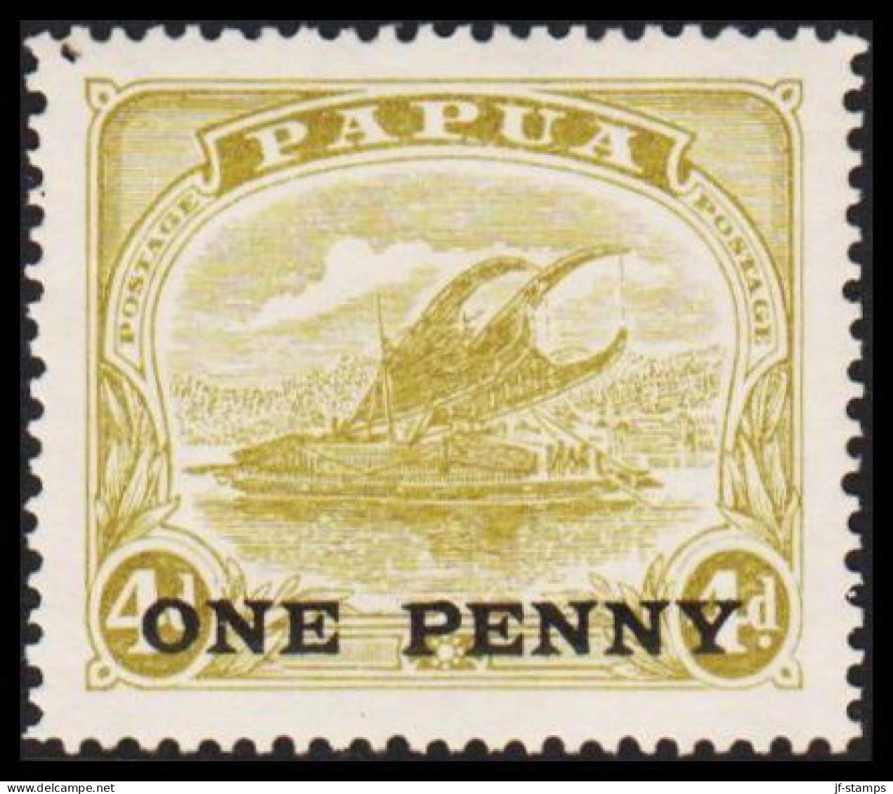 1917. PAPUA. Lakatoi.  ONE PENNY Overprint On 4 D. Never Hinged. (Michel 66) - JF543862 - Papua New Guinea