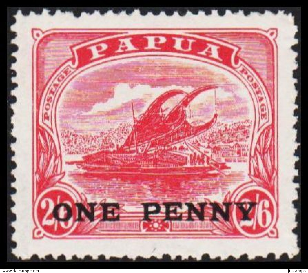 1917. PAPUA. Lakatoi.  ONE PENNY Overprint On 2/6. Never Hinged. (Michel 68) - JF543864 - Papua New Guinea