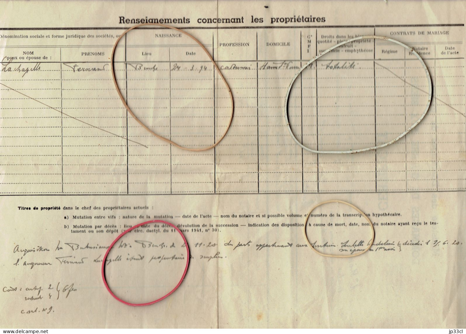 Haine-Saint-Pierre : Certificat De Dommages De Guerre Aux Biens Délivré Par M. Thomas, Receveur à Binche (1948) - Documentos Históricos