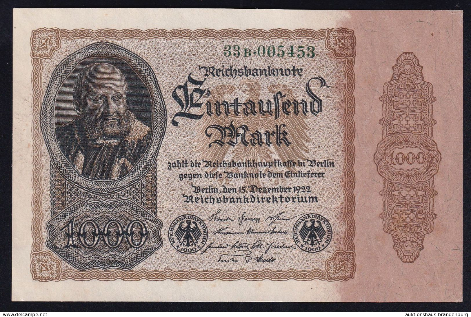 1.000 Mark 15.12.1922 - FZ B - Reichsbank (DEU-92c) - 1.000 Mark