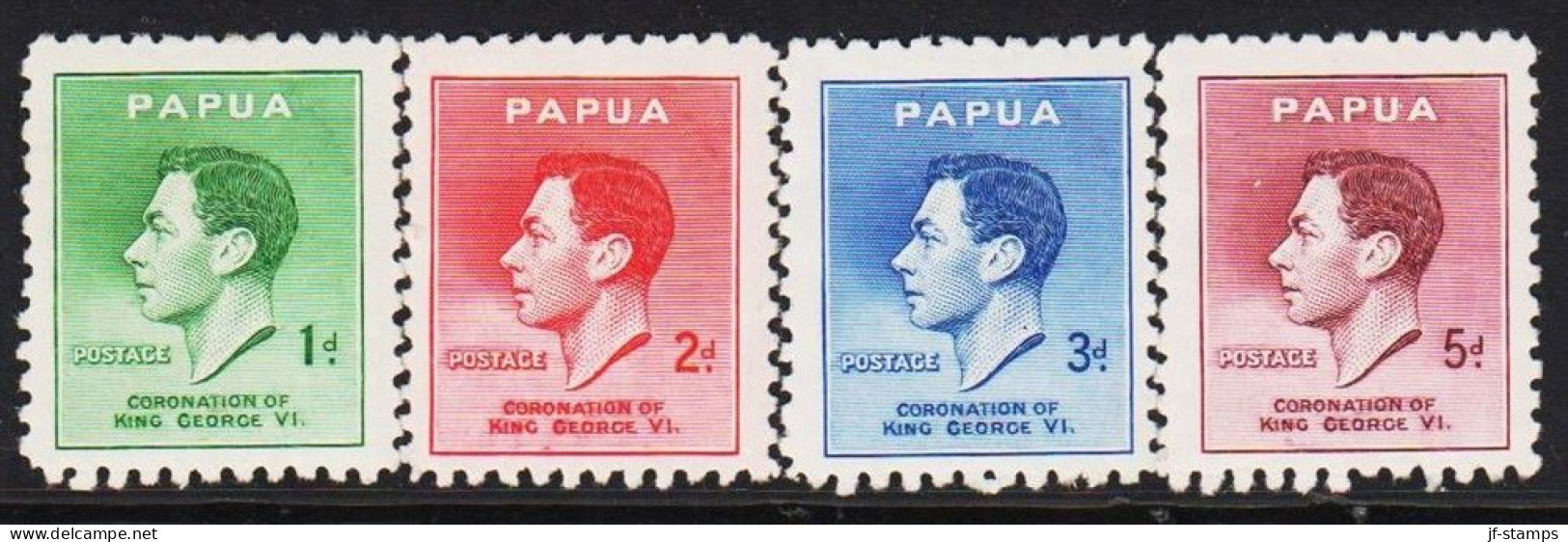 1937. PAPUA. Georg VI Coronation Complete Set Hinged. (Michel 103-106) - JF543879 - Papouasie-Nouvelle-Guinée