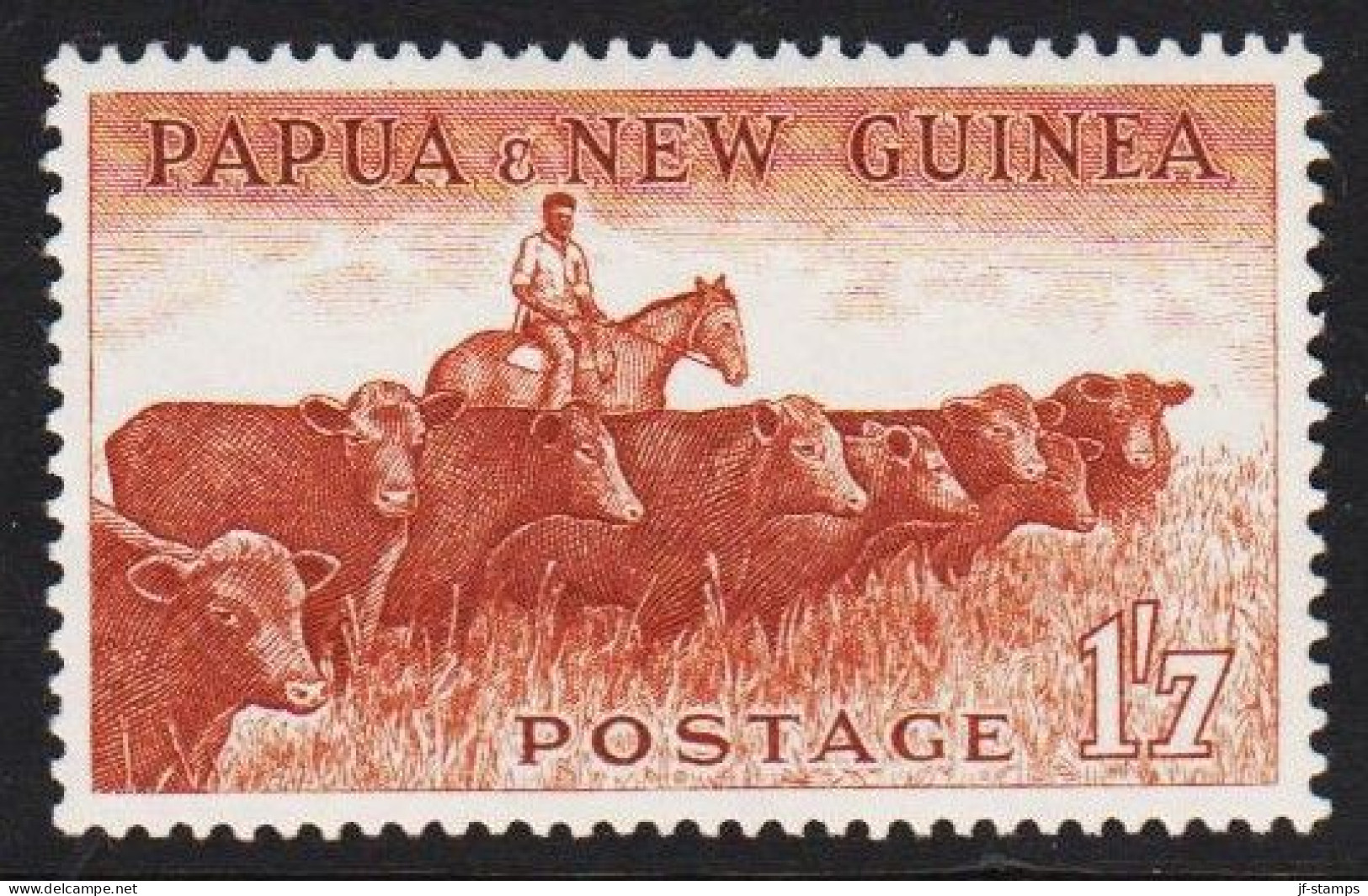 1952-1960. PAPUA & NEW GUINEA. Country Motives  1/7 Hinged. (Michel 17) - JF543883 - Papua New Guinea