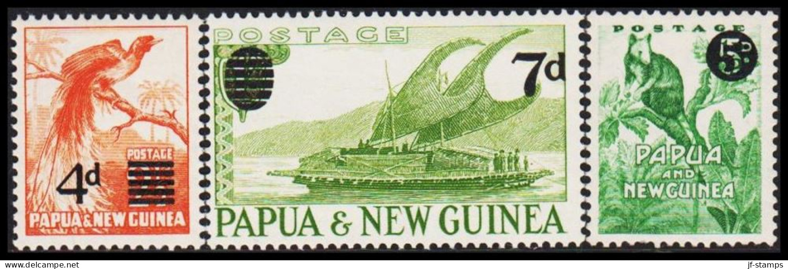1957-1959. PAPUA & NEW GUINEA. Country Motives  Overprints In Complete Set Never Hinged. (Michel 24-26) - JF543886 - Papouasie-Nouvelle-Guinée