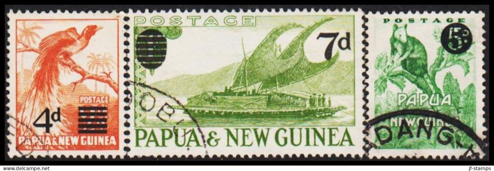 1957-1959. PAPUA & NEW GUINEA. Country Motives  Overprints In Complete Set.  (Michel 24-26) - JF543887 - Papua New Guinea