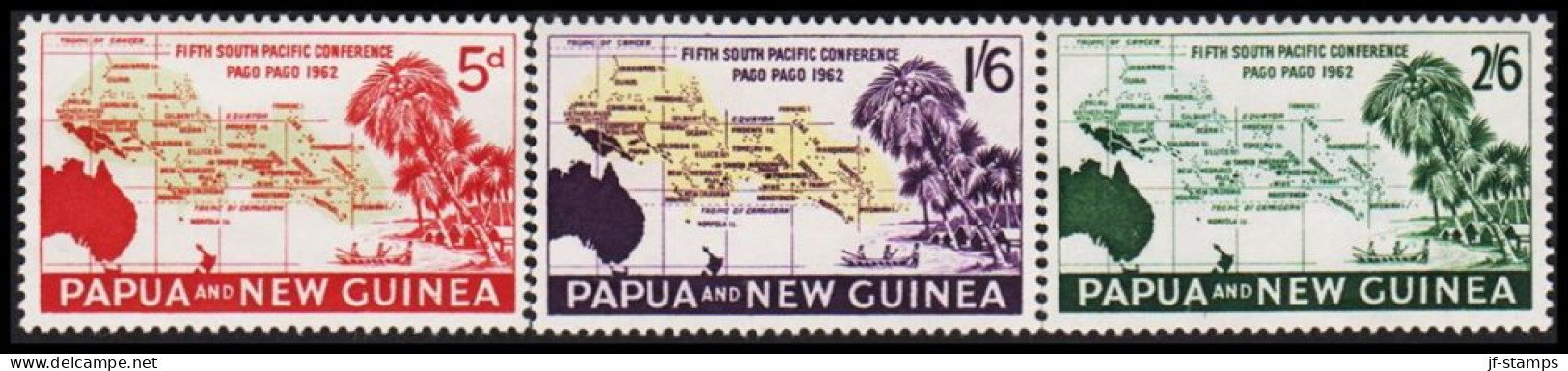 1962. PAPUA & NEW GUINEA. Conference In Pago-Pago Complete Set Never Hinged. (Michel 43-45) - JF543892 - Papoea-Nieuw-Guinea