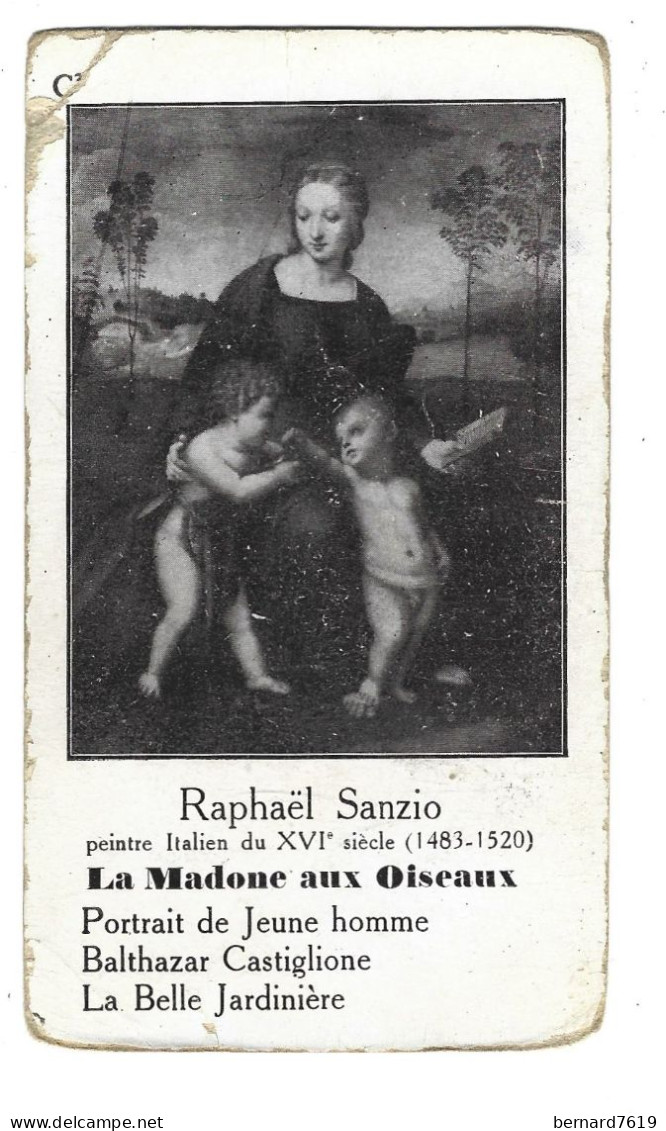 Chromo Image Cartonnee  - Histoire - Peinture - Raphael Sanzio -  La Madone Aux Oiseaux - Storia