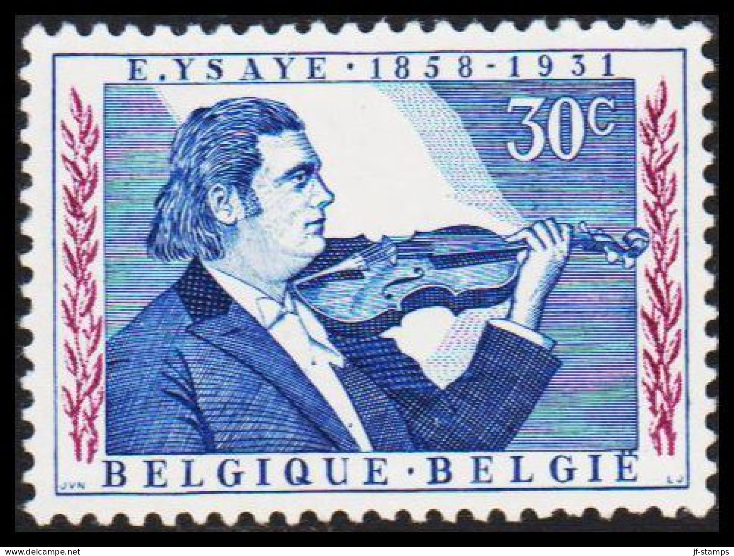 1958. BELGIE. Eugène-Auguste Ysaye Never Hinged. (Michel 1116) - JF543916 - Unused Stamps