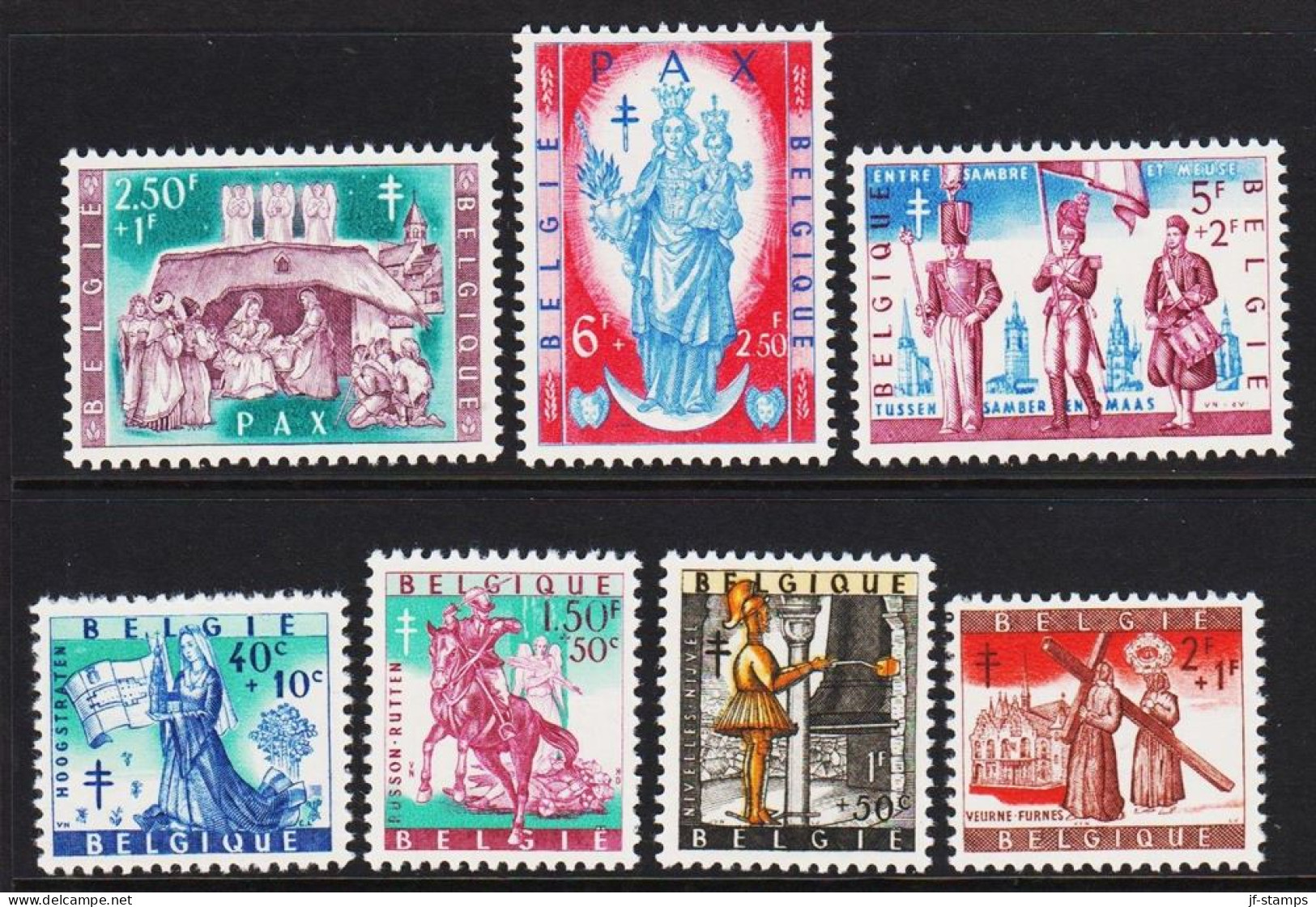1958. BELGIE. Tuberkulose. Complete Set With 7 Stamps Never Hinged. (Michel 1135-1141) - JF543931 - Unused Stamps