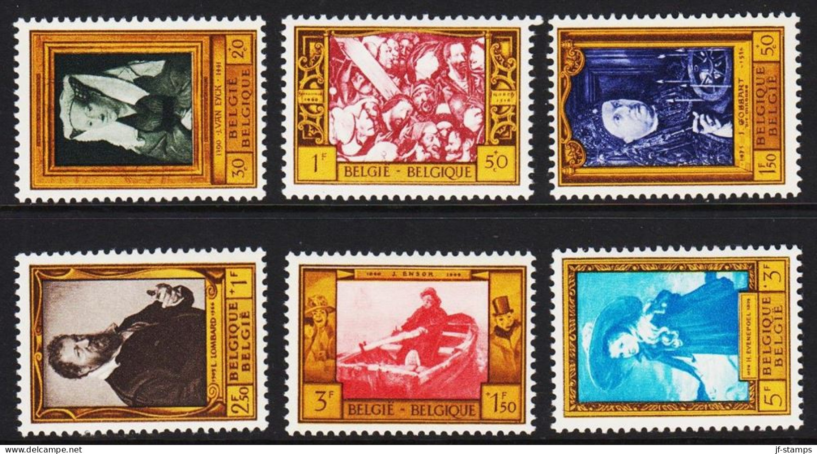 1958. BELGIE. Paintings. Complete Set With 6 Stamps Never Hinged. (Michel 1119-1124) - JF543932 - Unused Stamps