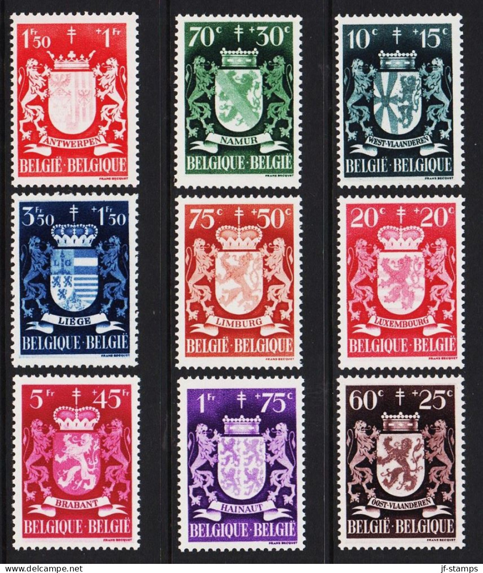 1945. BELGIE. Tuberculosis Complete Set With 9 Beautiful Stamps. Never Hinged.  (mICHEL 721-729) - JF543933 - Ungebraucht