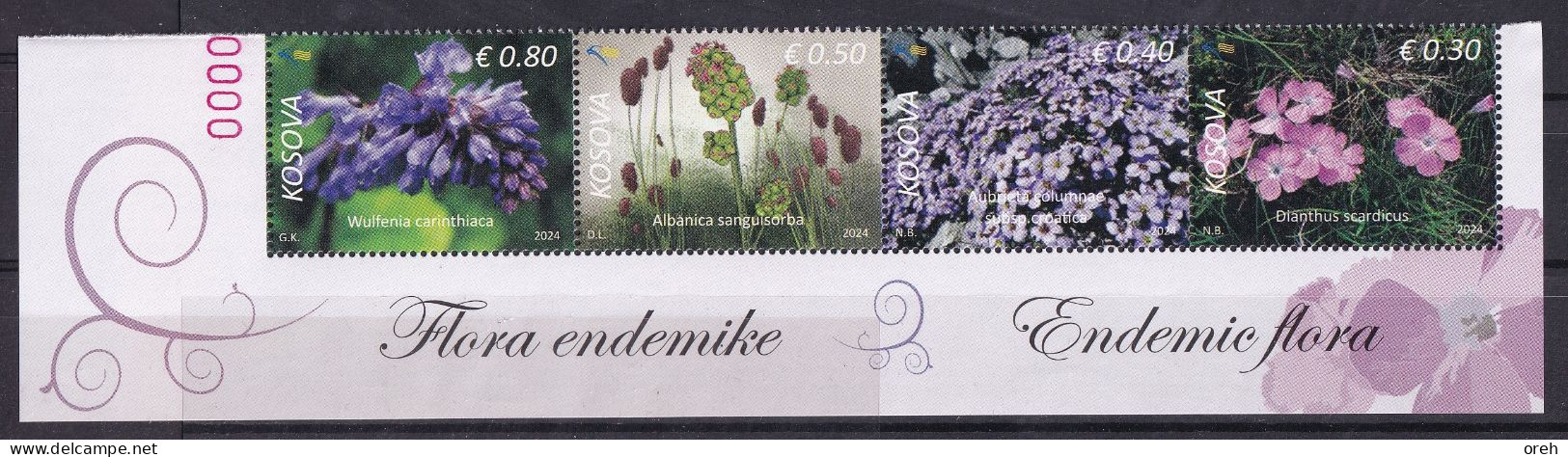 KOSOVO 2024,FLORA,PLANTS,ENDEMIC FLORA,DEFINITIVE STAMPS,MNH - Kosovo