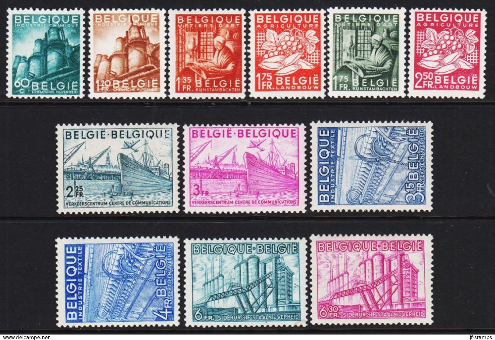 1948. BELGIE. Export Industry Complete Set With 12 Stamps. Never Hinged.  (mICHEL 804-815) - JF543934 - Ungebraucht