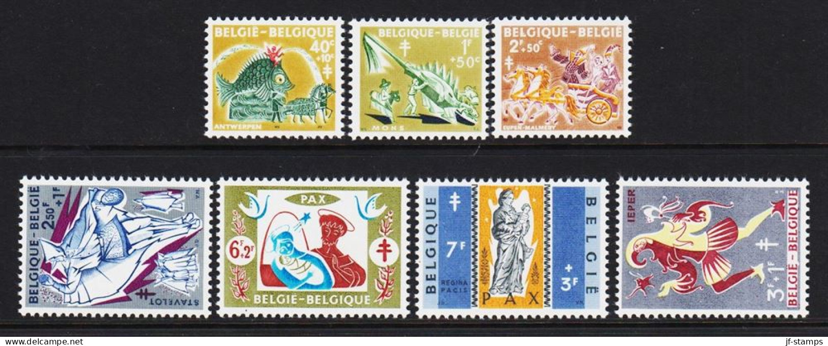 1959. BELGIE. Tuberkulose. Complete Set With 7 Stamps Never Hinged. (Michel 1167-1173) - JF543936 - Unused Stamps