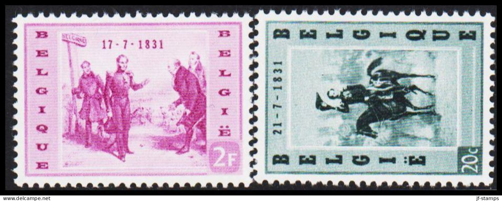 1957. BELGIE. Leopolds I Arrival To Belgium Complete Set Never Hinged. (Michel 1065-1066) - JF543940 - Unused Stamps