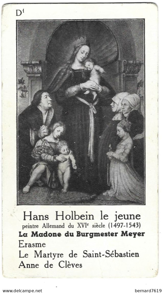 Chromo Image Cartonnee  - Histoire -  Peinture - Hans Holbein Le Jeune -  La Madone Du Burgmester Meyer - Historia
