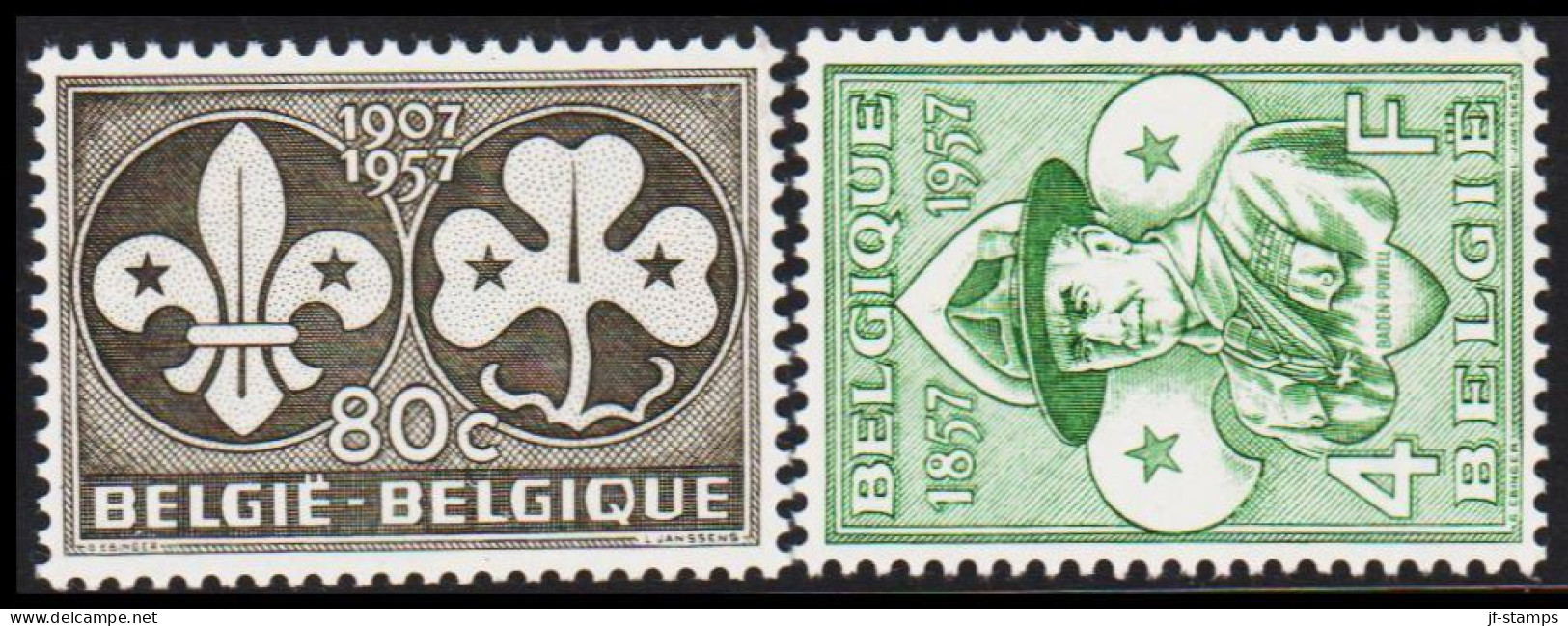 1957. BELGIE. Robert Baden-Powell Complete Set Never Hinged. (Michel 1067-1068) - JF543941 - Nuevos