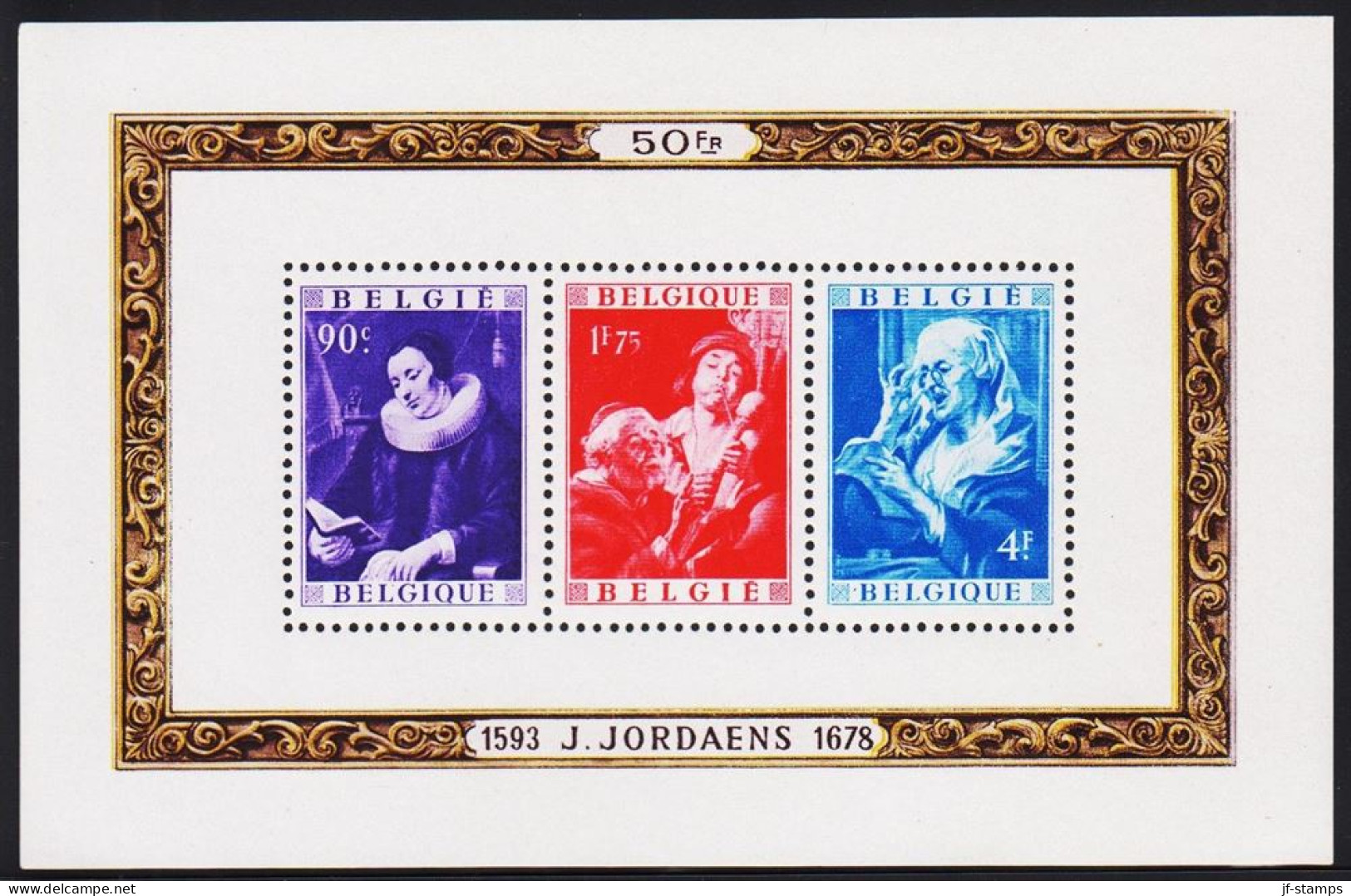 1949. BELGIE. PAINTINGS BLOCK. Never Hinged. Beautiful Quality. (mICHEL BLOCK 22) - JF543959 - Unused Stamps