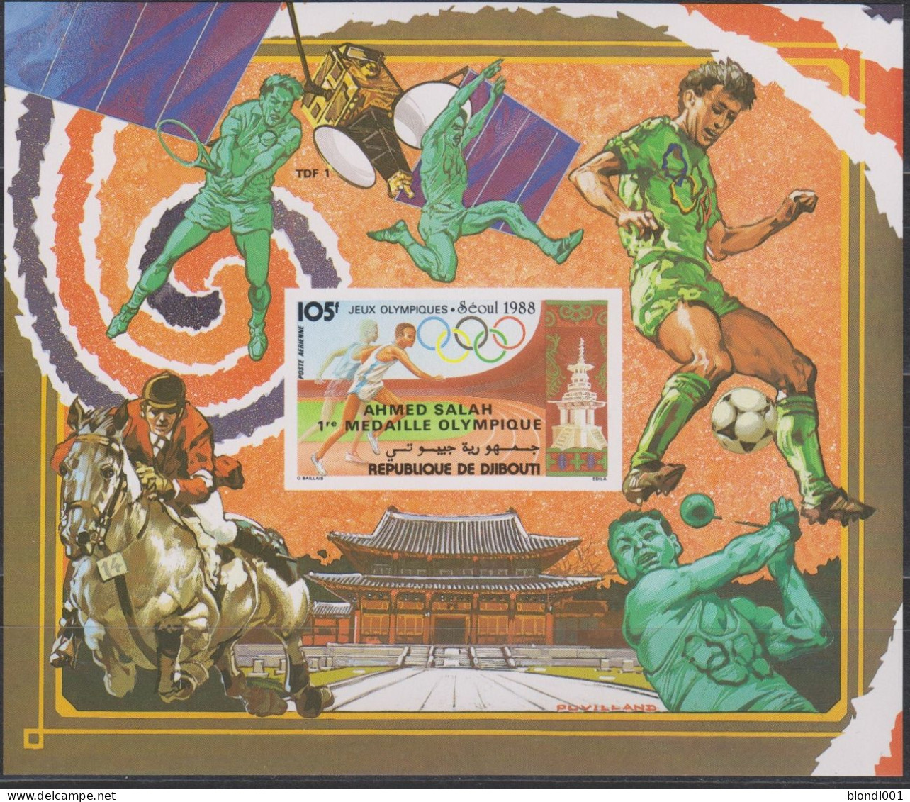 Olympics 1988 - Soccer - Tennis - SPACE - DJIBOUTI - S/S Imperf. Ovp MNH - Summer 1988: Seoul