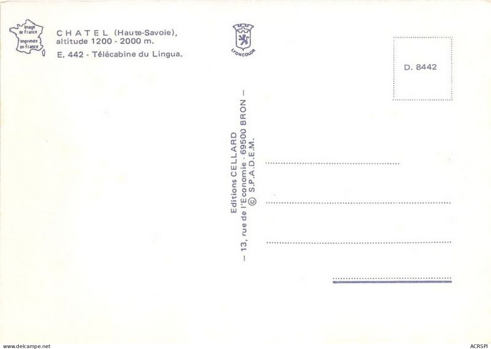 CHATEL Telecabine Du Lingua 12(scan Recto-verso) MA1795 - Châtel