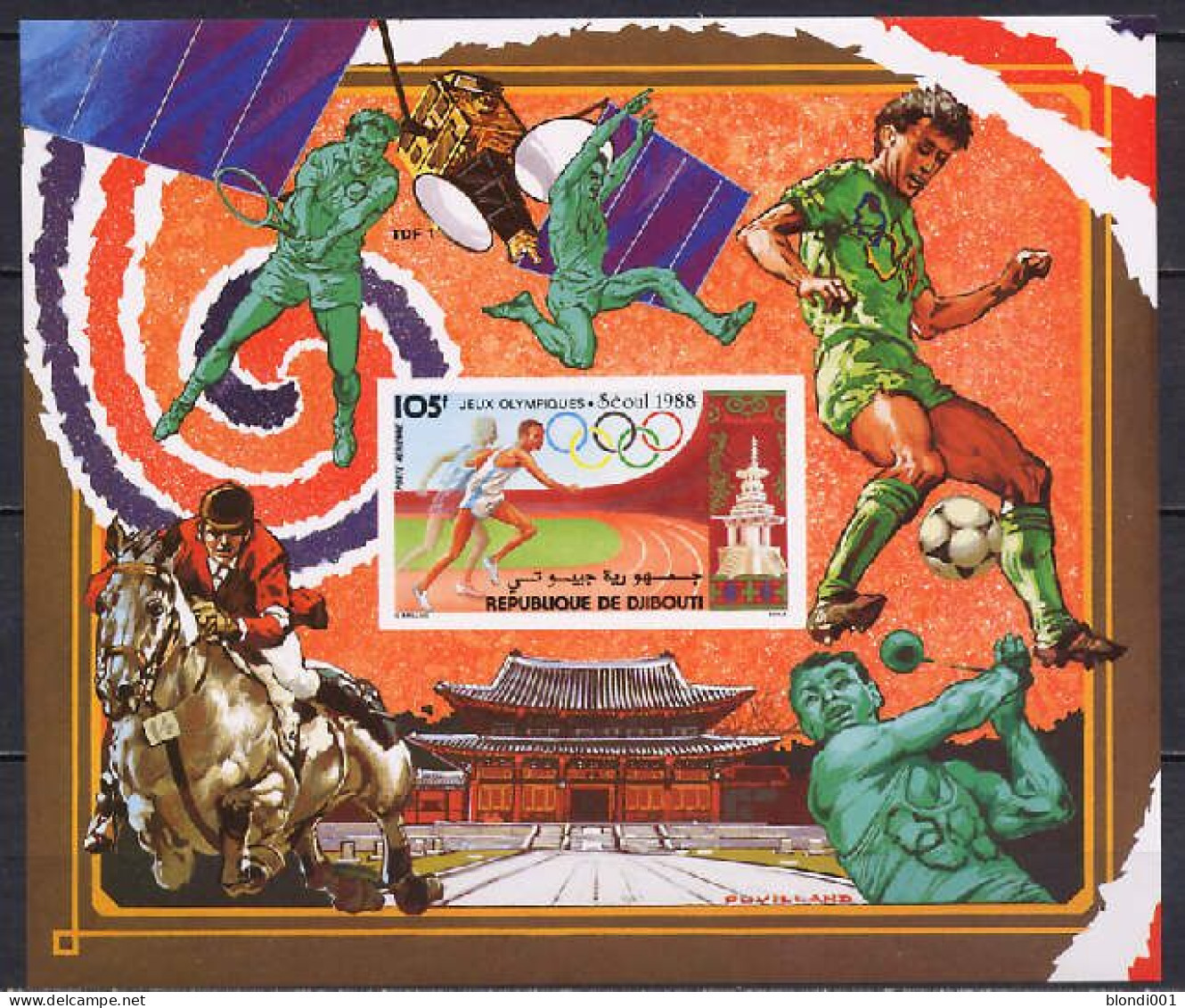 Olympics 1988 - Soccer - Tennis - SPACE - DJIBOUTI - S/S Imperf. MNH - Summer 1988: Seoul