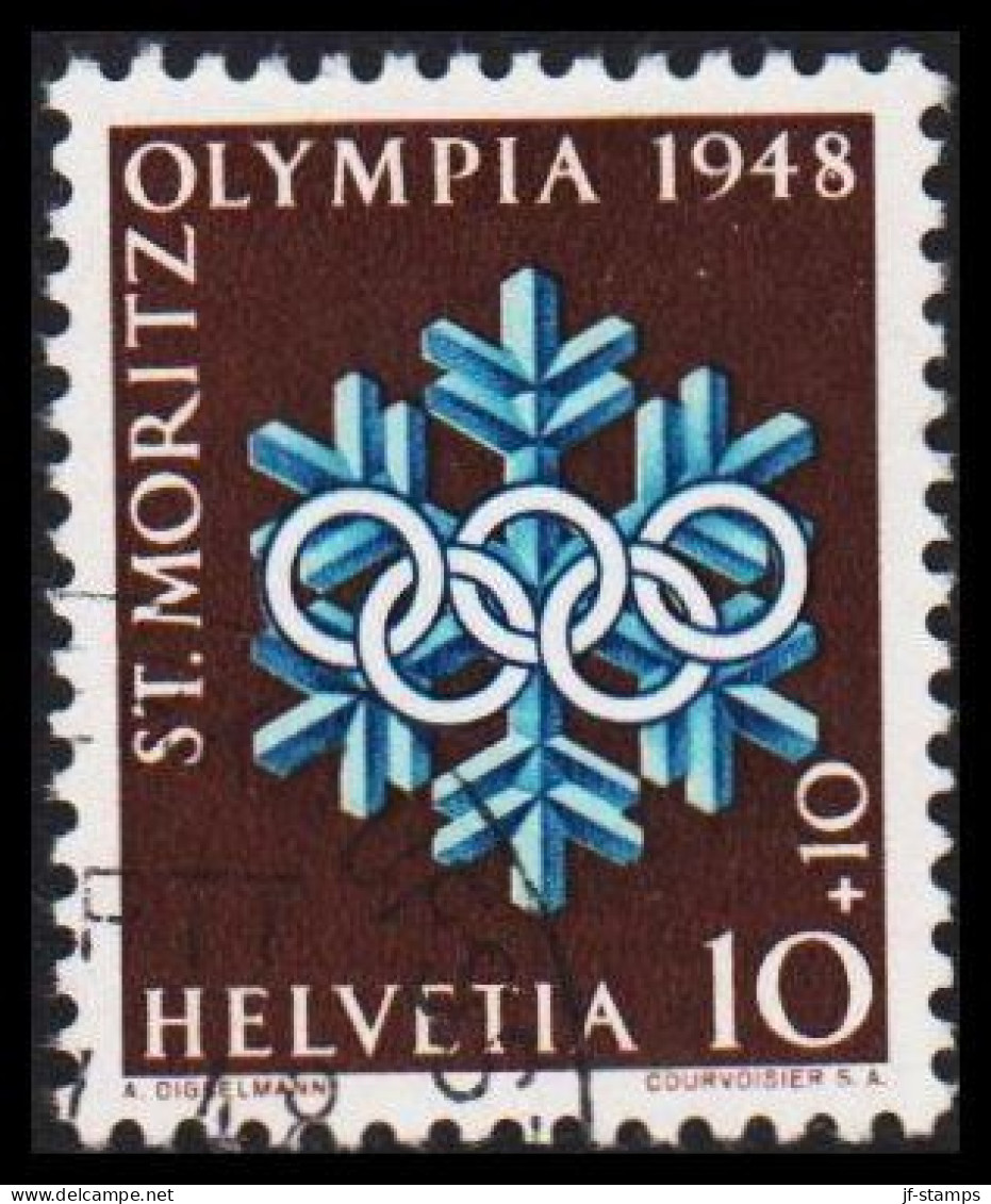 1948. HELVETIA - SCHWEIZ. Winter Olympics St. Moritz 10+10 C. - JF543971 - Oblitérés