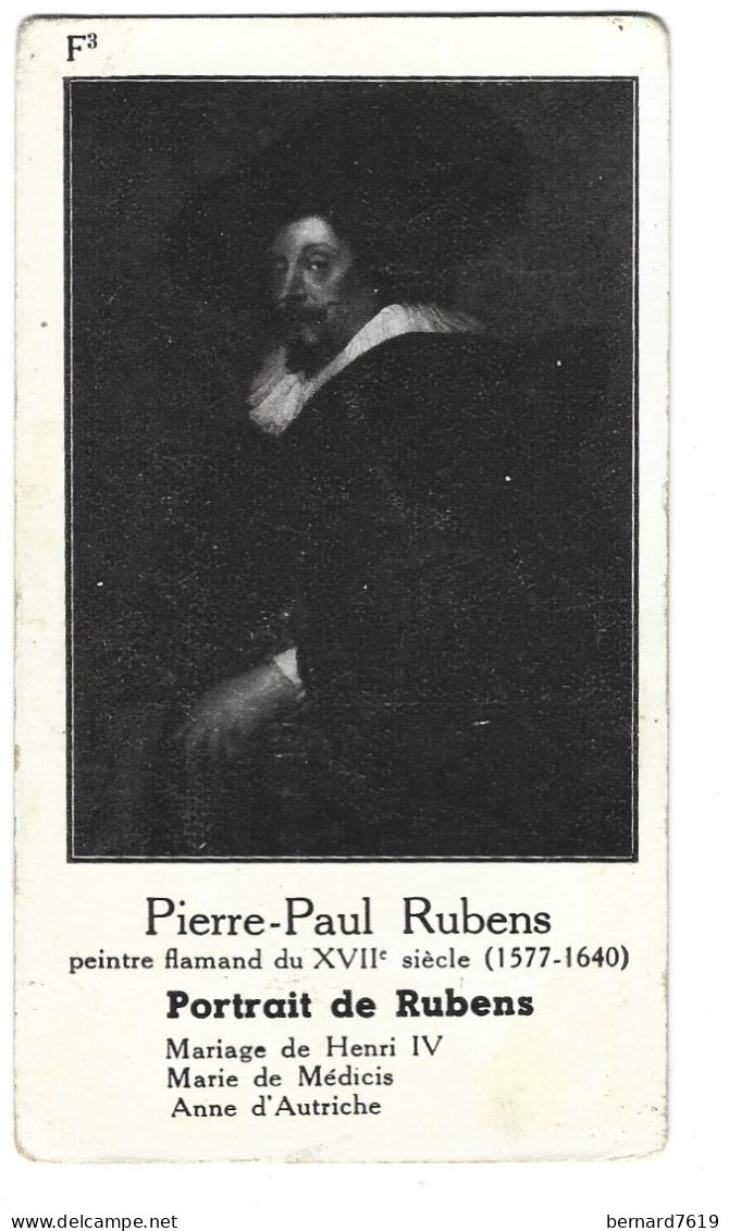 Chromo Image Cartonnee  - Histoire -  Peinture  - Pierre Paul  Rubens -  Portrait De Rubens - Geschichte