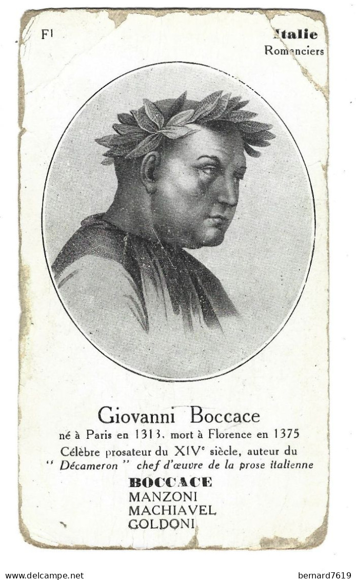 Chromo Image Cartonnee  - Histoire -  Italie -  Giovanni Boccace - Storia