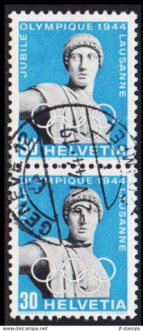 1944. HELVETIA - SCHWEIZ. 50 Years Olympic Comitee 30 C. Pair.  - JF543990 - Oblitérés