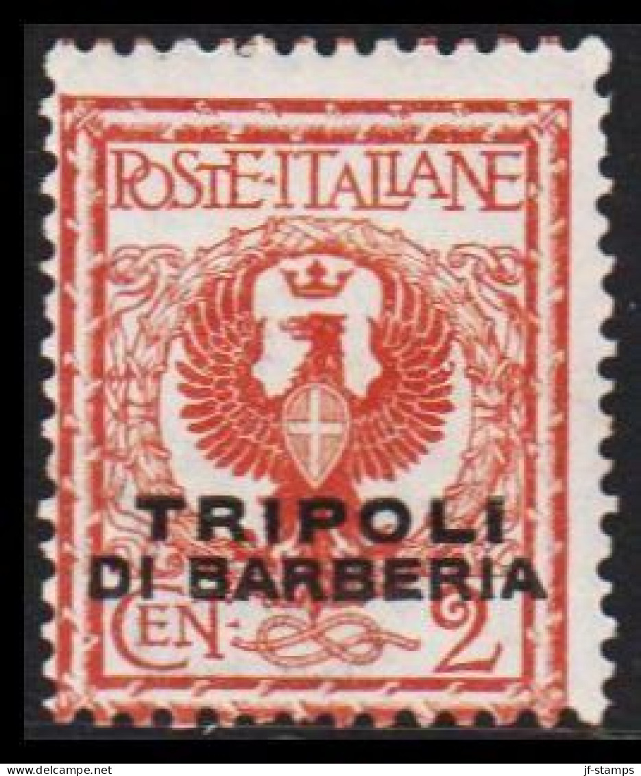 1909. TRIPOLI. TRIPOLI DI BARBERIA Overprint On CENT 2, Hinged.  (Michel 2) - JF544015 - Tripolitania