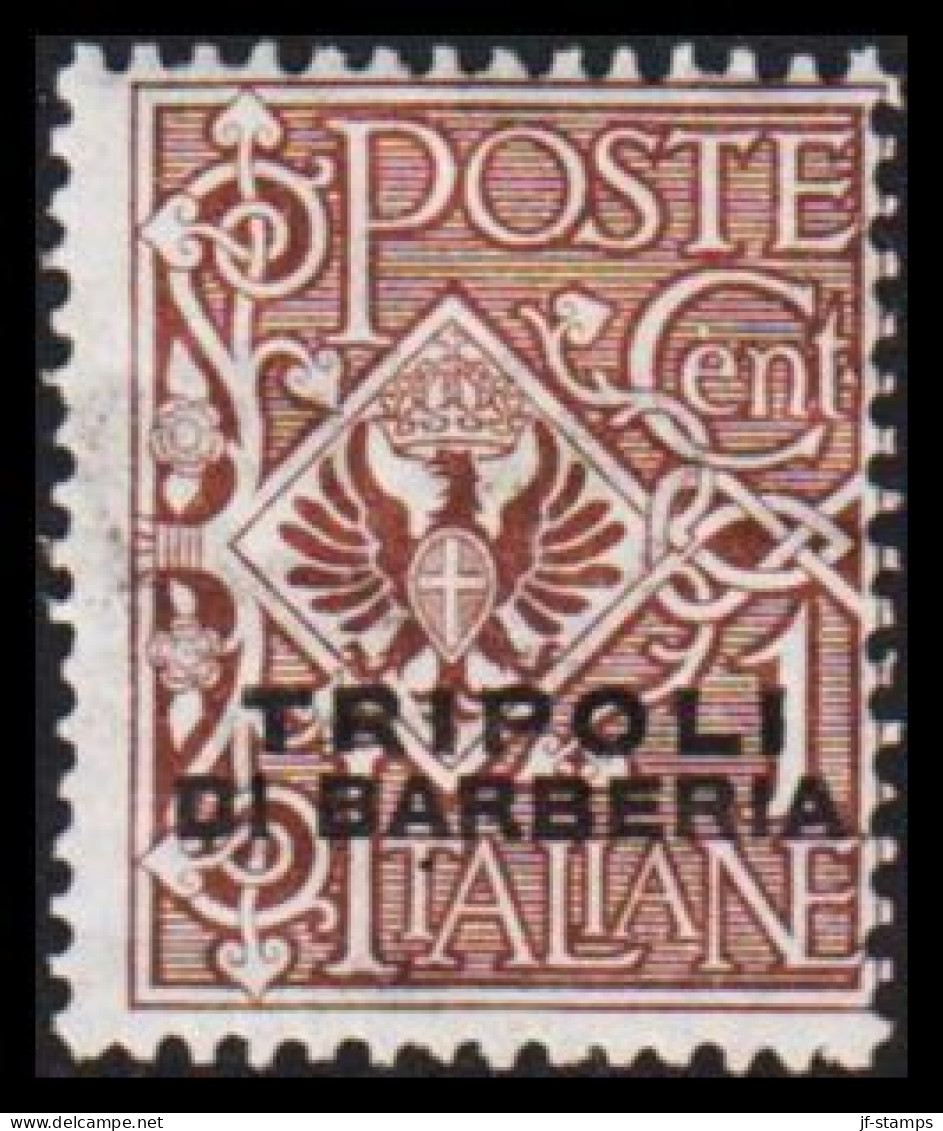 1909. TRIPOLI. TRIPOLI DI BARBERIA Overprint On CENT 1, Hinged.  (Michel 1) - JF544019 - Tripolitaine