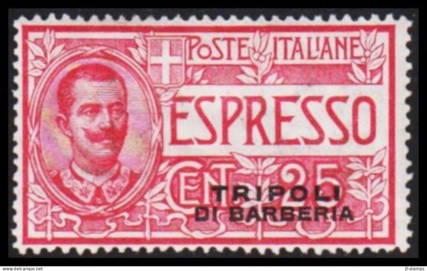 1909. TRIPOLI. TRIPOLI DI BARBERIA Overprint On ESPRESSO CENT 25, Hinged.  (Michel 11) - JF544021 - Tripolitania