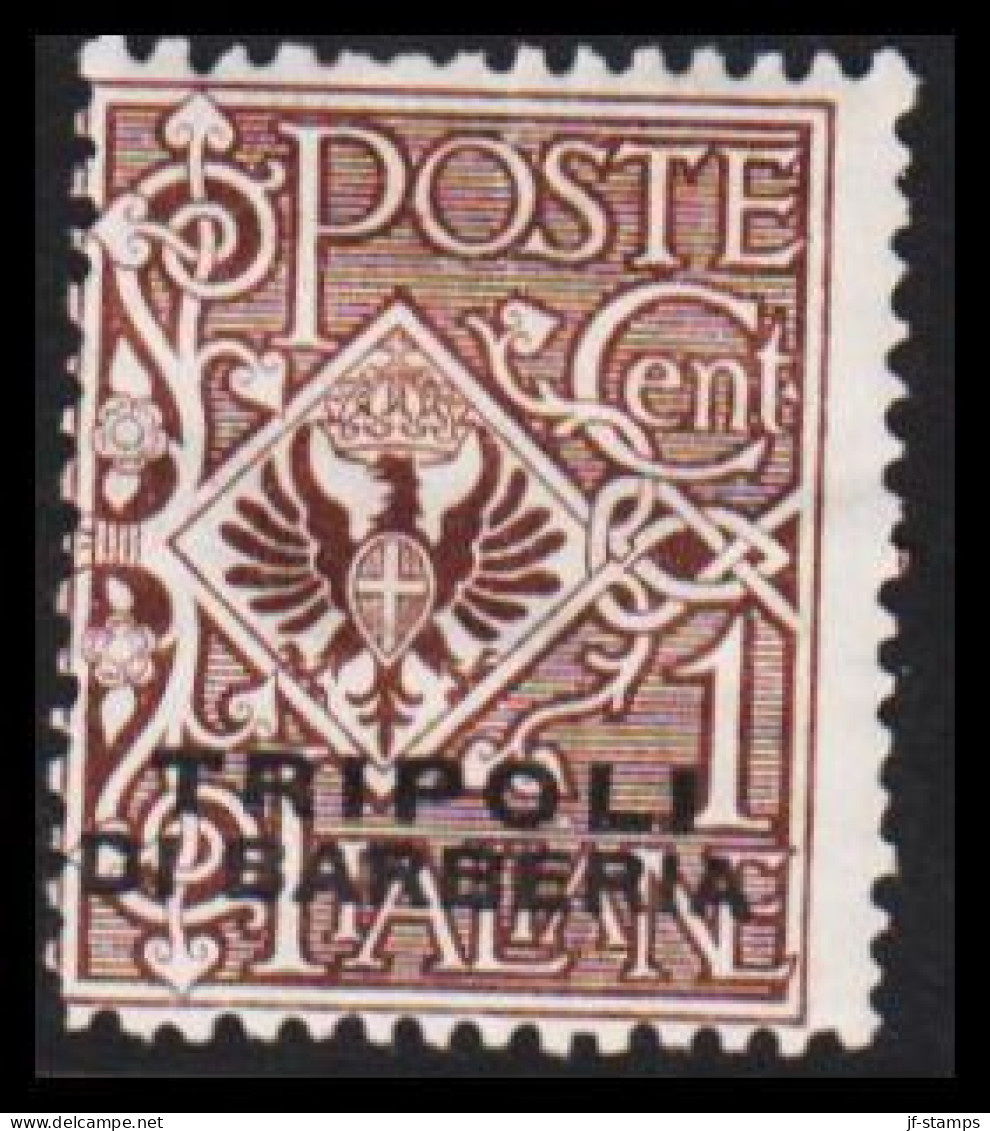 1909. TRIPOLI. TRIPOLI DI BARBERIA Overprint On CENT 1, Hinged.  (Michel 1) - JF544025 - Tripolitaine