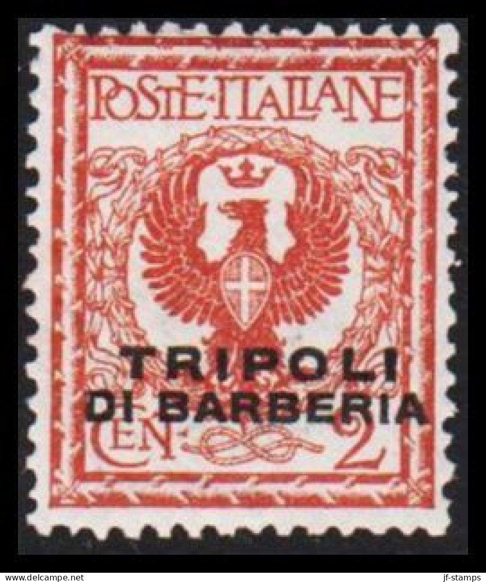 1909. TRIPOLI. TRIPOLI DI BARBERIA Overprint On CENT 2, Hinged.  (Michel 2) - JF544026 - Tripolitania