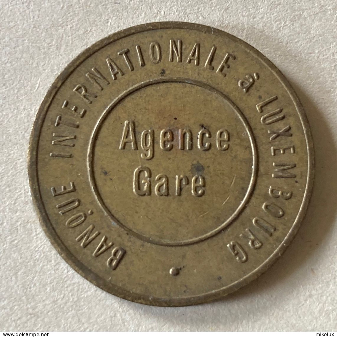 Luxembourg  Banque Internationale . Argence Gare . Jeton -Token - Bon  ( Durchmesser +- 26 Mm ) - Firma's