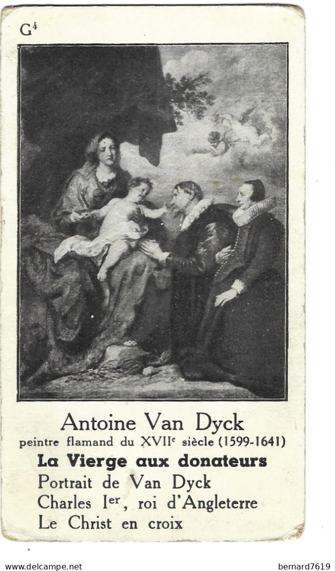 Chromo Image Cartonnee  - Histoire -   Peinture - Antoine Van Dyck - La Viergz Aux Donateurs - Geschichte