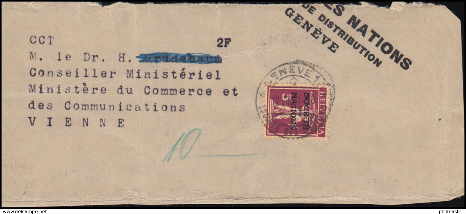 Völkerbund (SDN) 28x Tellknabe Auf Briefstück GENF 12.8.1931 - Officials