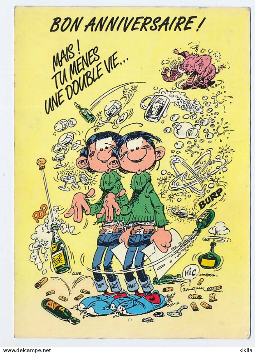 CPSM/CPM 10.5 X 15 Illustrateur / Dessinateur FRANQUIN Gaston LAGAFFE Bon Anniversaire! Mais Tu Mènes Une Double Vie...* - Comics