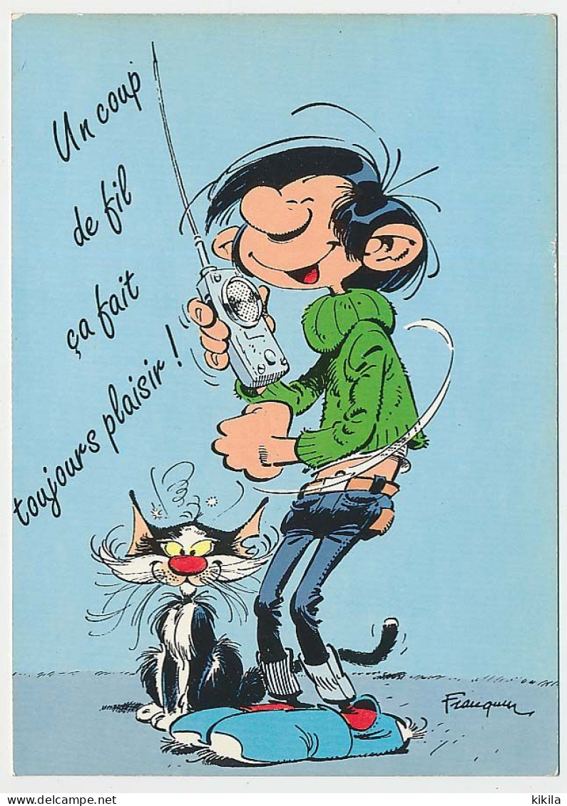 CPSM/CPM 10.5 X 15 Illustrateur / Dessinateur FRANQUIN Gaston LAGAFFE Un Coup De Fil ça Fait Toujours Plaisir! Chat  * - Fumetti