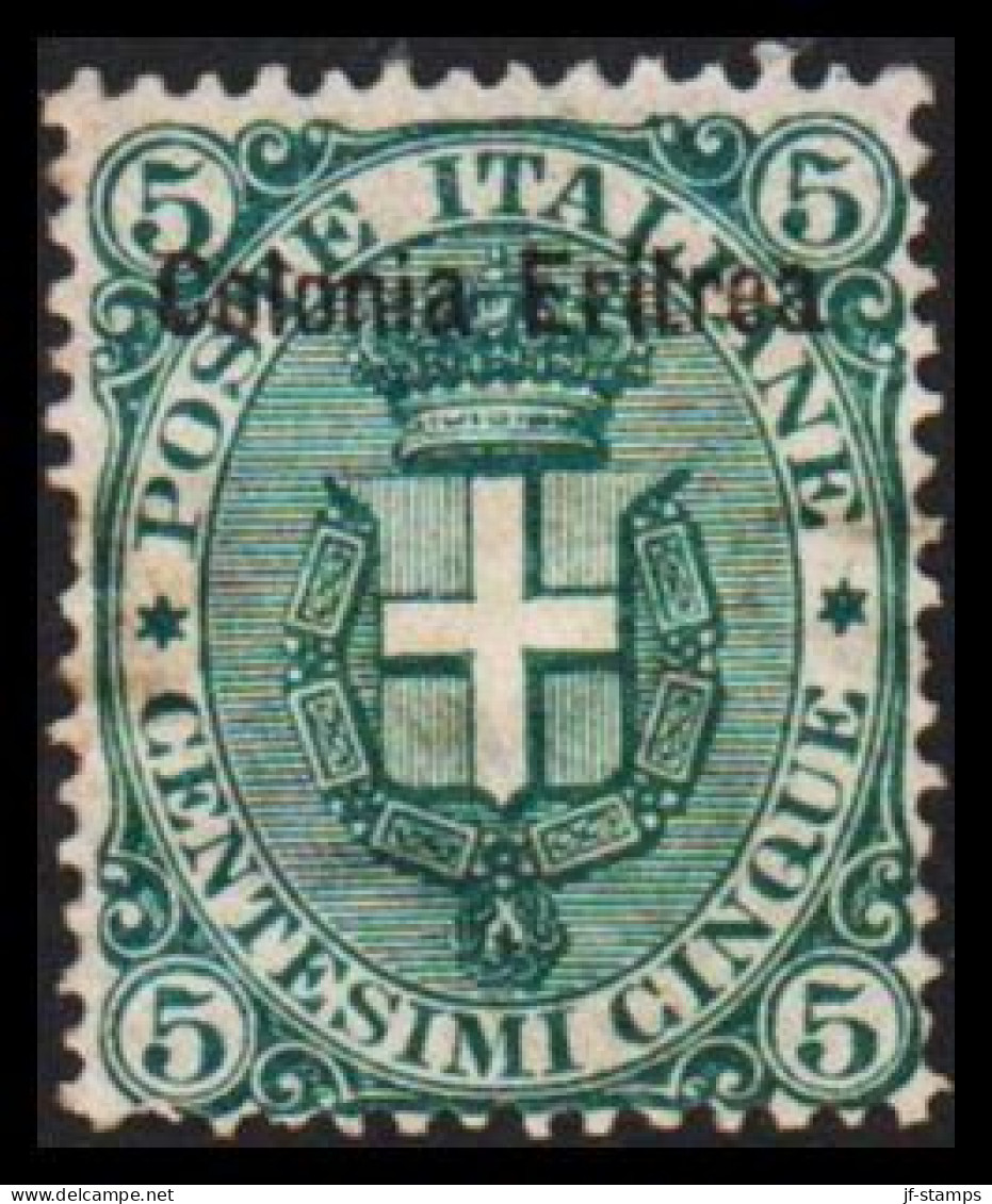 1893. ERITREA. POSTE ITALIANA Colonia Eriterea Overprint On 5 C. Hinged.  (Michel 3) - JF544042 - Erythrée