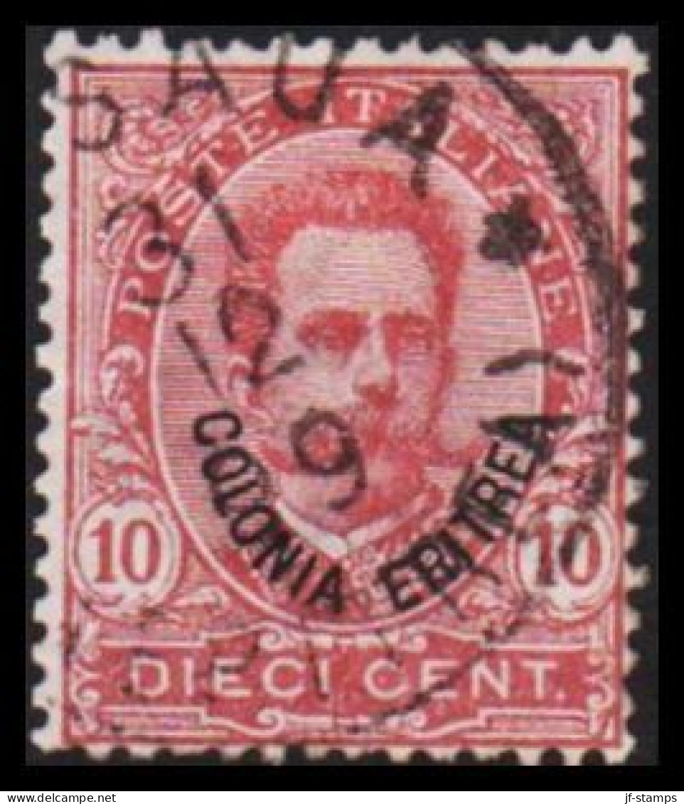 1895-1898. ERITREA. POSTE ITALIANA COLONIA ERITREA Overprint On 10 (DIECI) C. Umberto I.  (Michel 15) - JF544046 - Eritrea