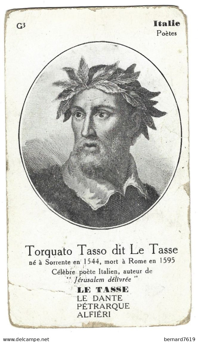 Chromo Image Cartonnee  - Histoire -  Italie -  Torquato Tasso Dit Le Tasse - Geschiedenis