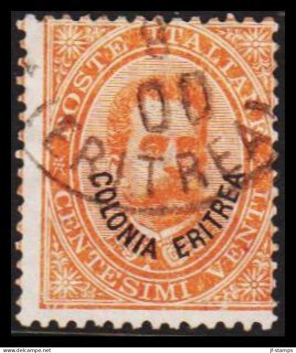 1893. ERITREA. POSTE ITALIANA COLONIA ERITREA Overprint On 20 (VENTI) C. Umberto I.  (Michel 5) - JF544047 - Erythrée