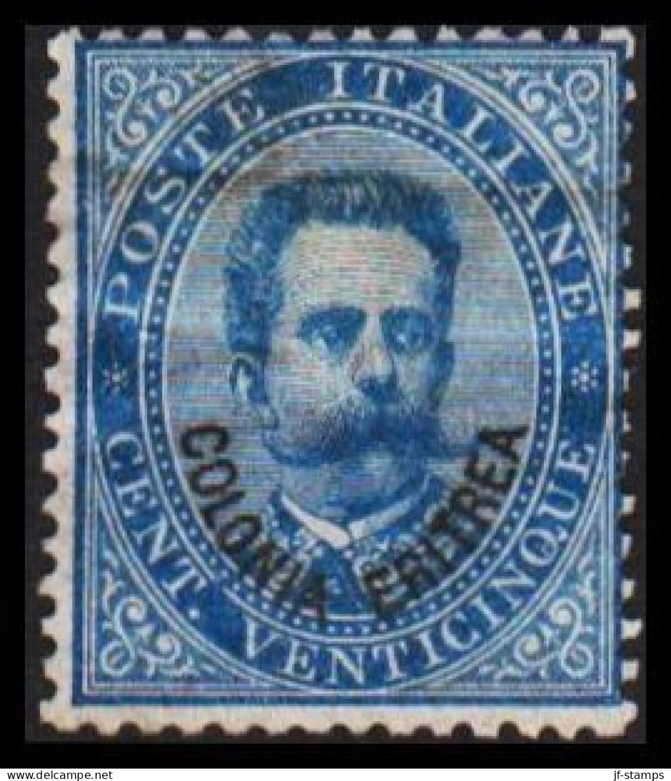 1893. ERITREA. POSTE ITALIANA COLONIA ERITREA Overprint On 25 (VENTICINQUE) C. Umberto I No Gum... (Michel 6) - JF544051 - Erythrée