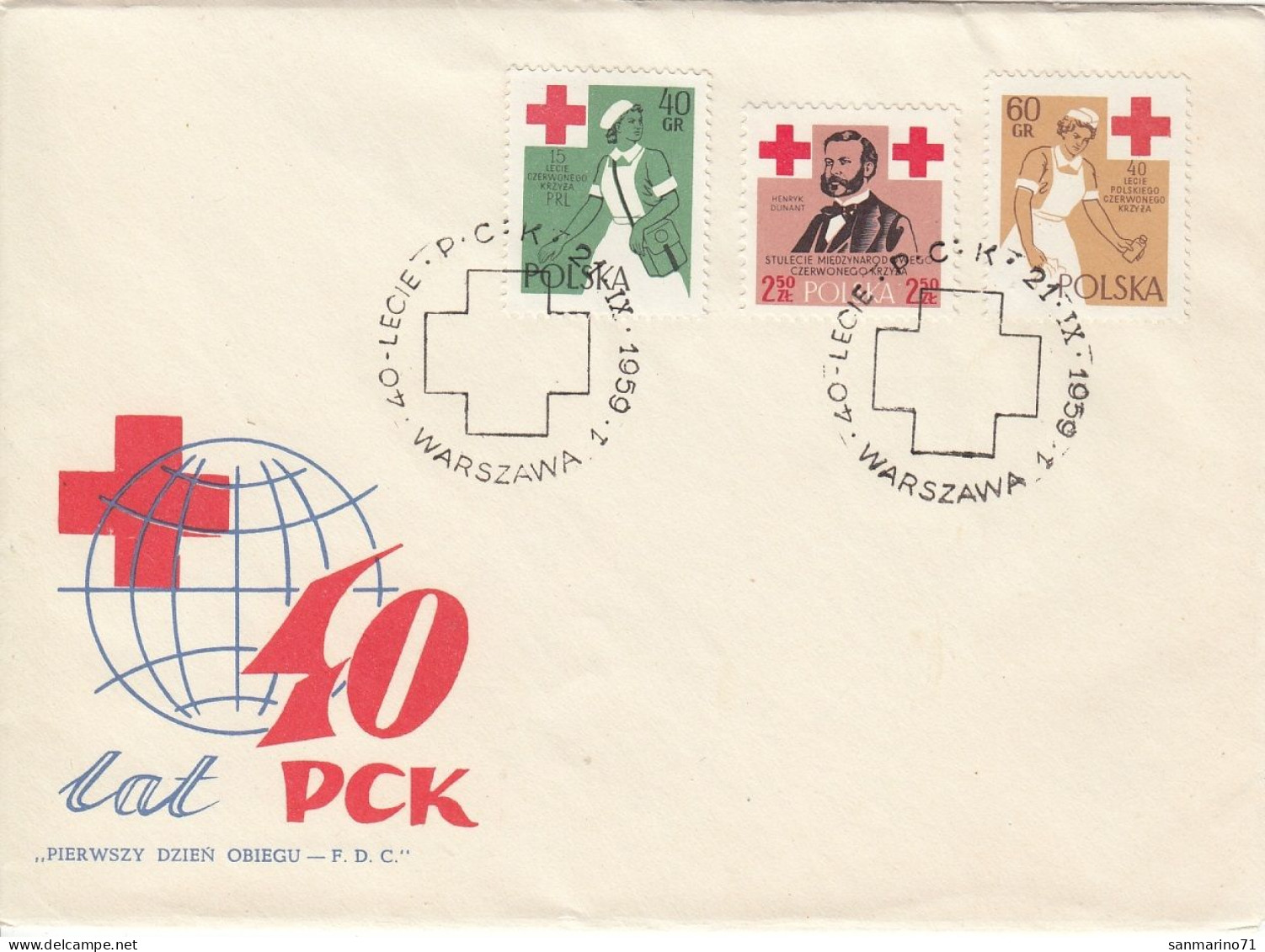 FDC POLAND 1120-1122,red Cross - FDC