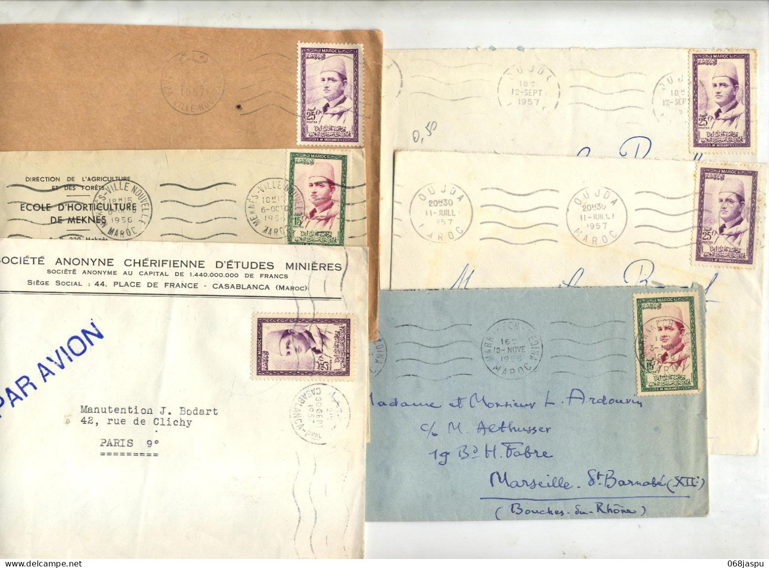 Lot 80 Lettre Cachet Flamme à Voir - Morocco (1956-...)